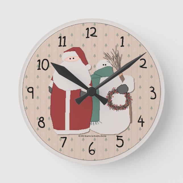 Country Christmas Wall Clock (Front)