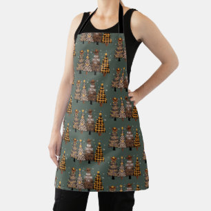 Country Christmas Western Tree Cowboy Cowgirl Apron