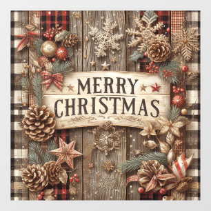 Country Christmas Window Cling