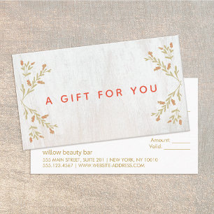 Country Christmas Wood Gift Certificate