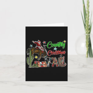 Country Christmas Y'all Cowboy Boots Merry Christm Card