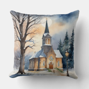 Country Church, Country Christmas Church, Church Cushion