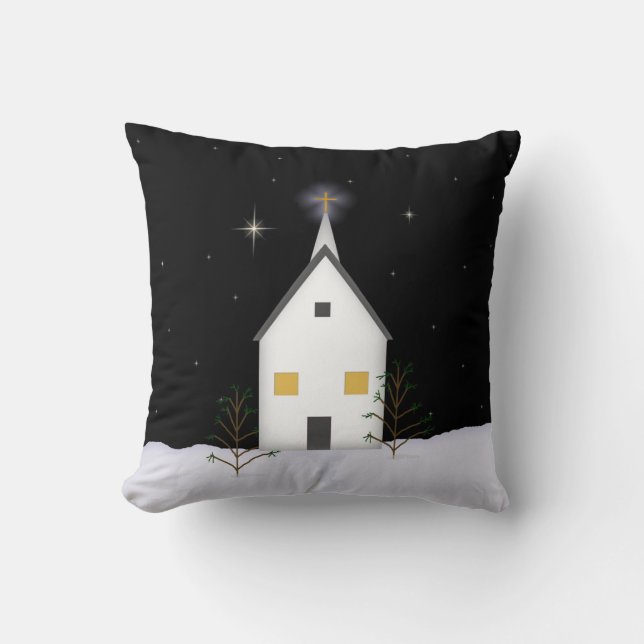 Country Church Pillow (Front)