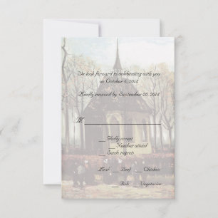 Country church wedding RSVP cards