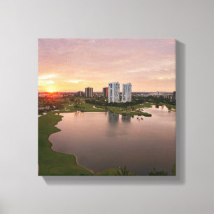 Country Club at sunset, Aventura, Florida Canvas Print