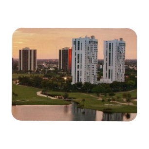 Country Club at sunset, Aventura, Florida Magnet