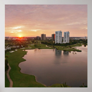 Country Club at sunset, Aventura, Florida Poster