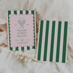 Country Club Court Side Racquet Tennis Birthday Invitation