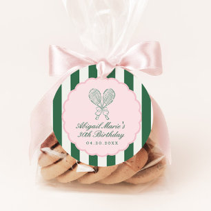 Country Club Courtside Racquet Tennis Birthday Favour Tags