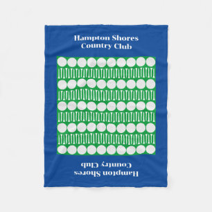 Country Club Golf Cart Blue Fleece Blanket
