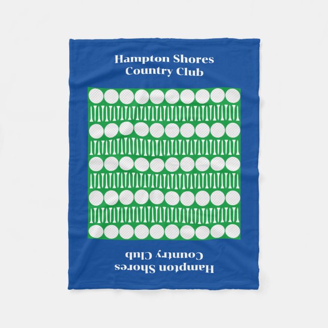Country Club Golf Cart Blue Fleece Blanket (Front)