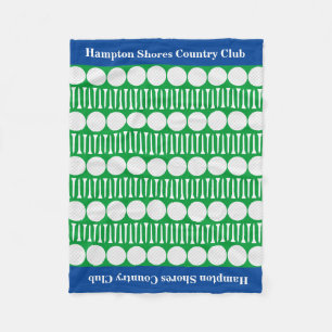 Country Club Golf Cart Blue/Green Fleece Blanket