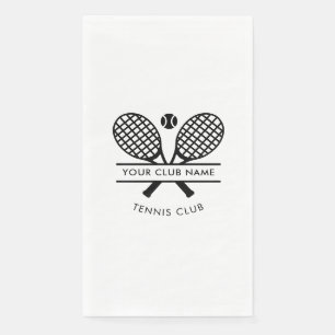 Country Club Name Tennis Rackets Motif Custom Napkin