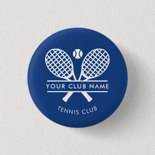 Country Club Name Tennis Team Blue Custom 3 Cm Round Badge