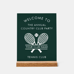 Country Club Name Tennis Team Events Welcome Acrylic Sign