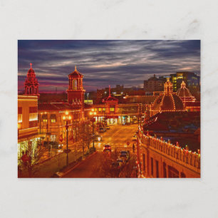 Country Club Plaza Lights, Sunset, Kansas City, MO Postcard