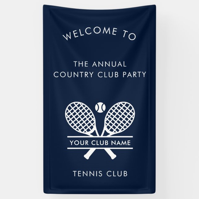 Country Club Tennis Team Annual Event Custom Banner (Vertical)