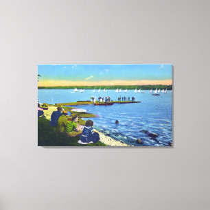 Country Club View of Sailboat Regatta # 2 Canvas Print