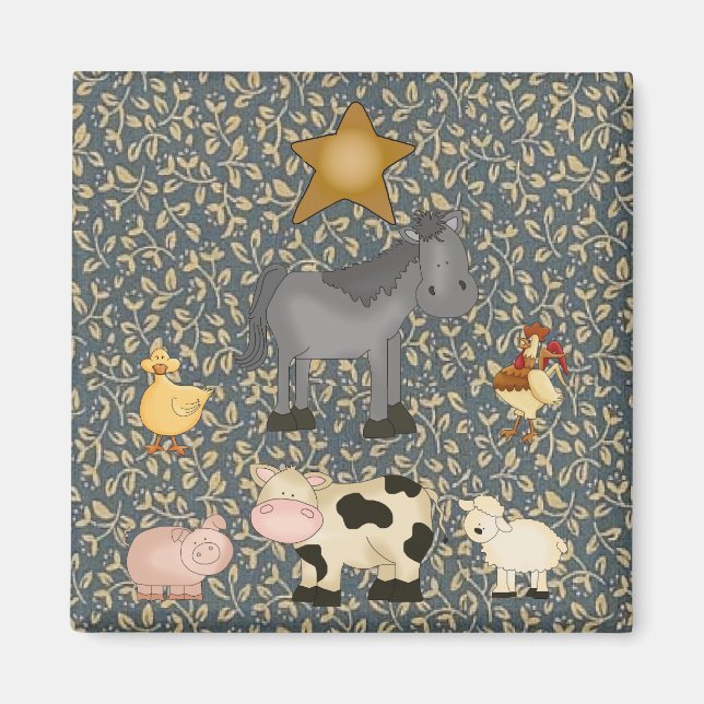 Country Collection Farm Animals Fridge Magnet (Front)