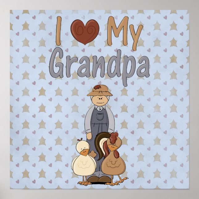 Country Collection I Love Granpa Art Print Poster (Front)