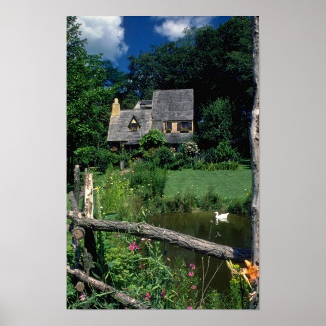 Country Cotswold Cottage located in Upstate Ne Poster (Front)