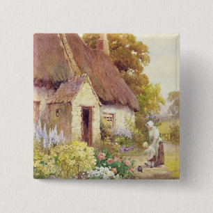 Country Cottage 15 Cm Square Badge