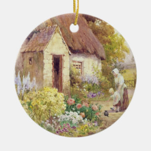 Country Cottage Ceramic Tree Decoration