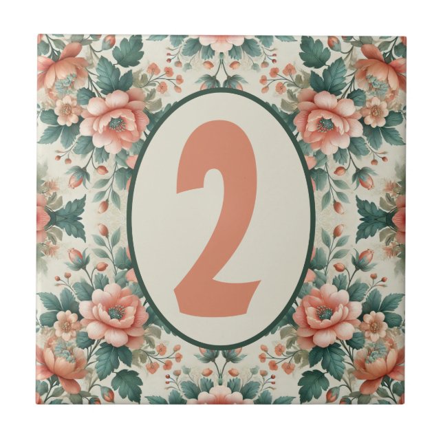 Country Cottage Floral Customisable Tile (Front)