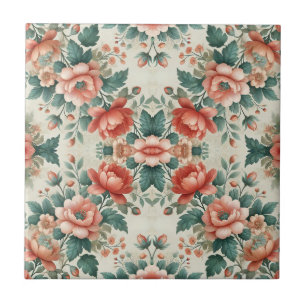 Country Cottage Floral Tile
