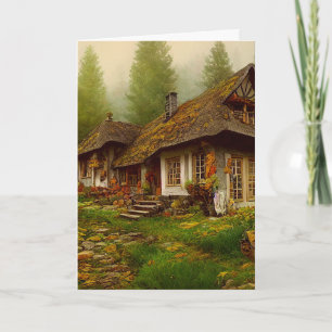 COUNTRY COTTAGE IN IRELAND BIRTHDAY Greeting Card