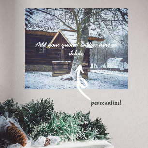 Country cottage in the snow poster