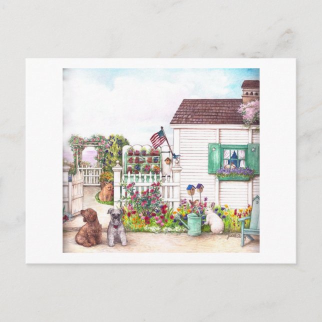 COUNTRY COTTAGE PETS POSTCARD (Front)