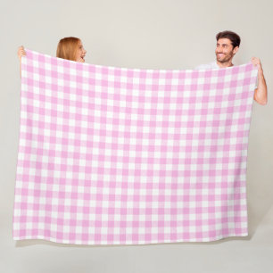 Country Cottage Pink Plaid Fleece Blanket