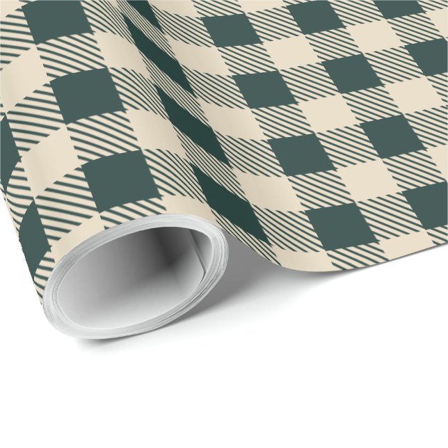 Country Cottage Plaid Green Wrapping Paper (Roll Corner)
