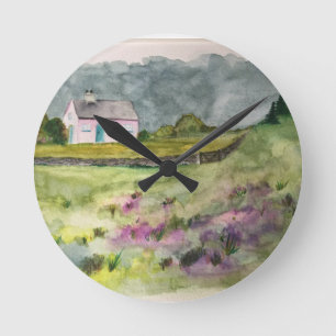 Country Cottage  Round Clock