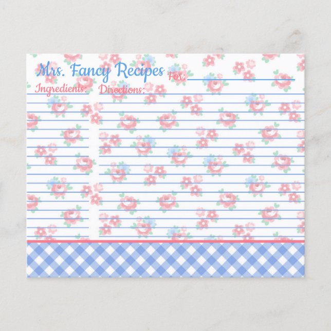 Country Cottage Shabby Chic Floral Personalised (Front)