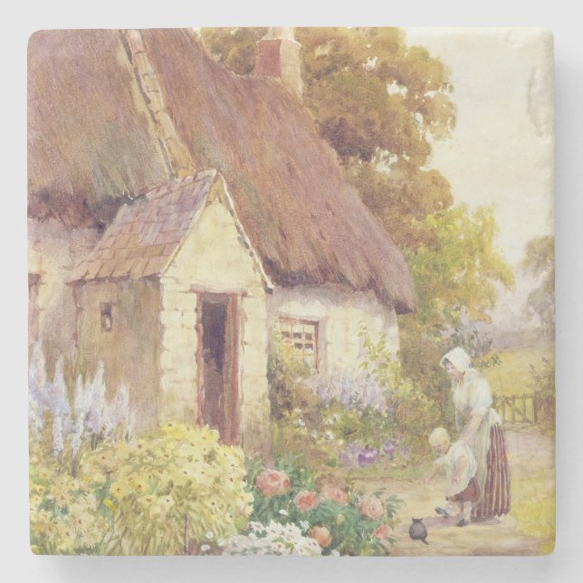 Country Cottage Stone Coaster (Front)