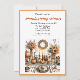Country Cottage Thanksgiving Dinner Invitation