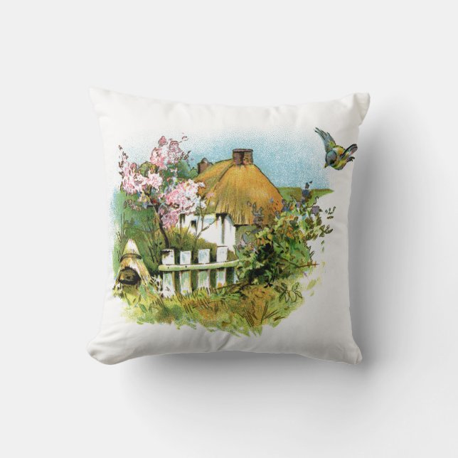 Country Cottage Throw Pillow (Front)
