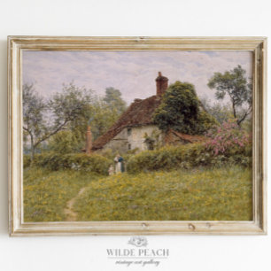Country Cottage Vintage Painting Poster