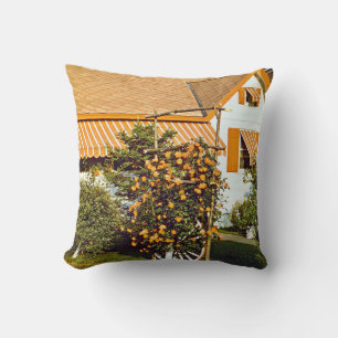 Country Cottage with Rose Trellis Cushion