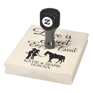 Country Couple Love is Sweet Rubber Stamp