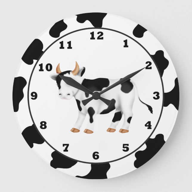 Country Cow Cartoon Clock (Front)