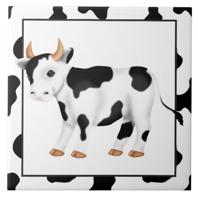 Country Cow cartoon kitchen tile (Front)