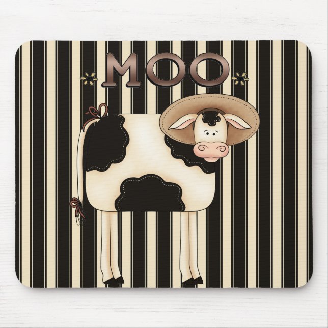 Country Cow Humour Mousepad (Front)