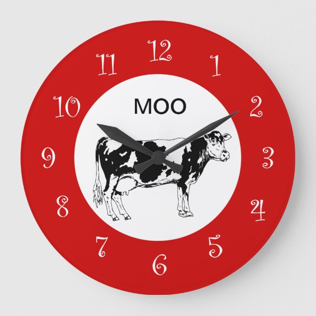 Country Cow Kitchen Wall Clocks (Front)