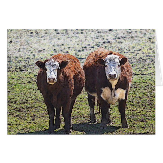 Country Cow Note Card (Front Horizontal)