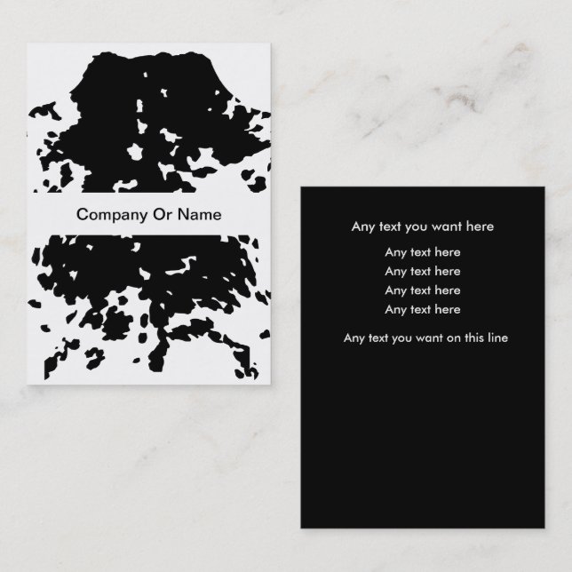Country Cow Pattern Black And White Businescards Business Card (Front/Back)