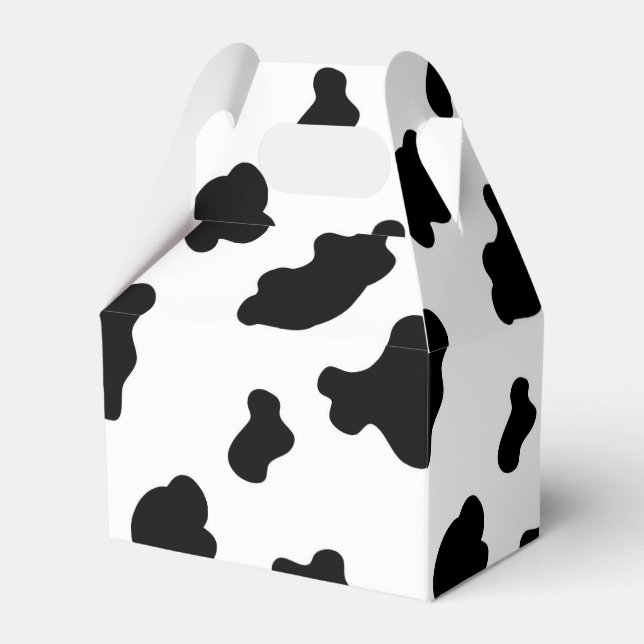Country cow pattern party favour box (Front Side)