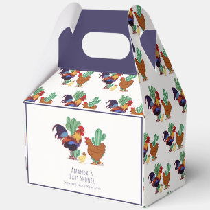 Country Cowboy Cactus Rooster Chicken Baby Shower Favour Box